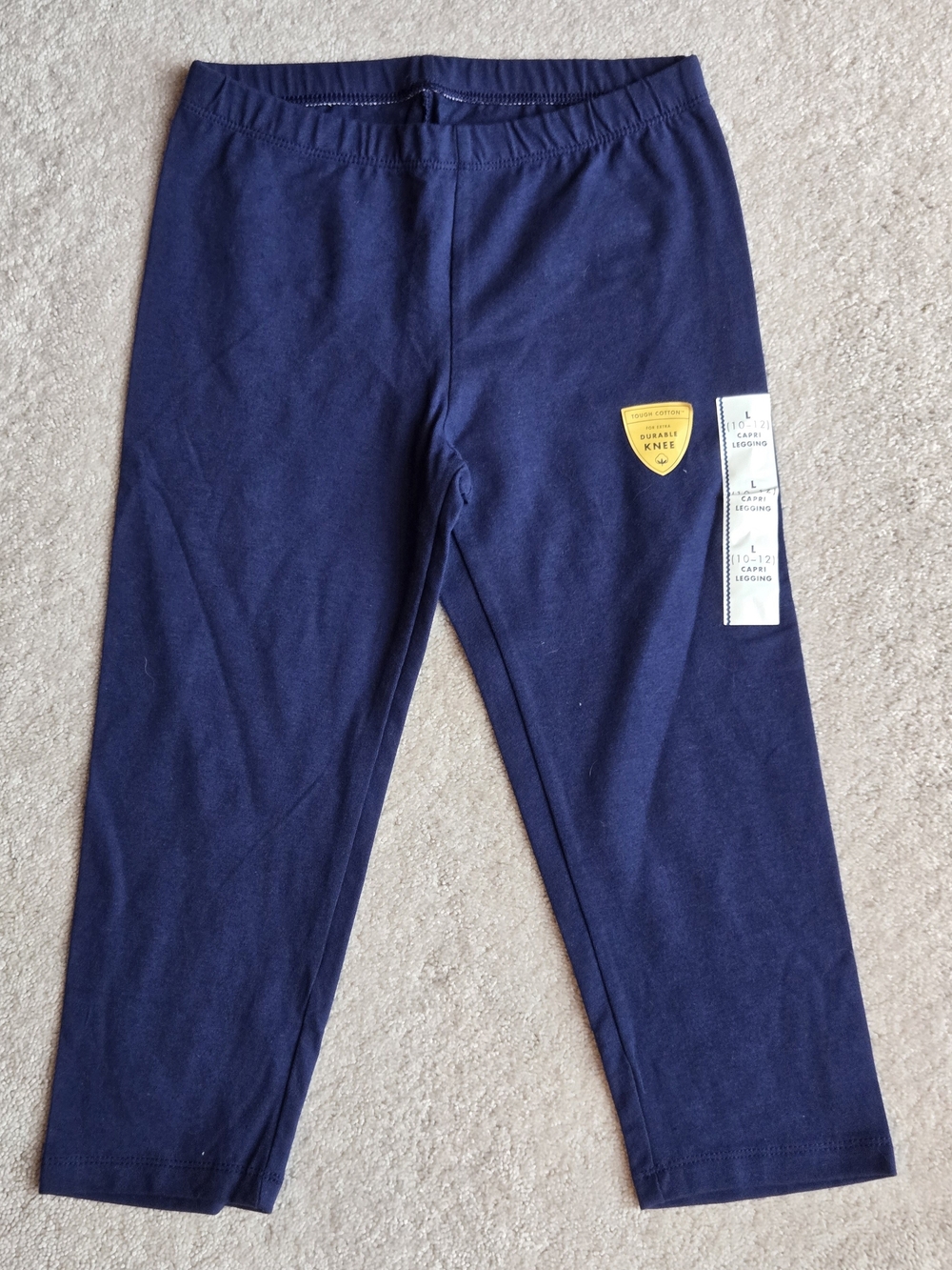 Kids Navy Blue Stretch Capri Leggings NEW